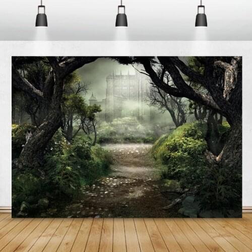 Halloween Autumn Forest Castle Scene Backdrop For Photography Kids Child Family Shoot Photozone Photography Background Photocall