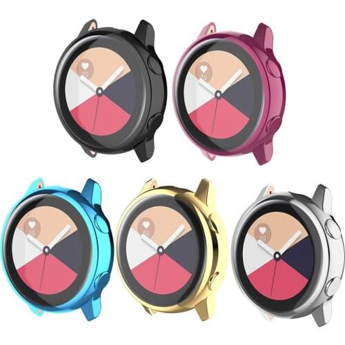 Electroplated Watch Case Cover Bumper Protective Shell Cover for Samsung Galaxy Watch Active SM-R500 TPU Cover Shell Case