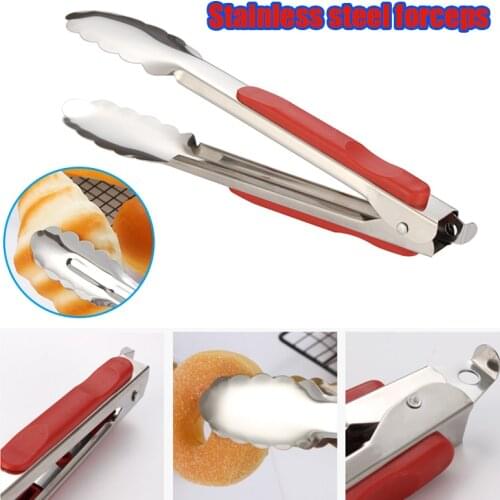 Hot Stainless Steel Kitchen Tongs Locking Tong Heat Resistant Premium Silicone Tips and Grip for Cooking Grilling BBQ Kitchen