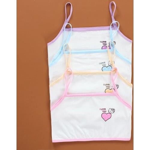 Cotton Young Girls Single layer Vest Sport Tops Training Kids Bra Student Adolescent Underwear Bras Children for 8-18 Years Old