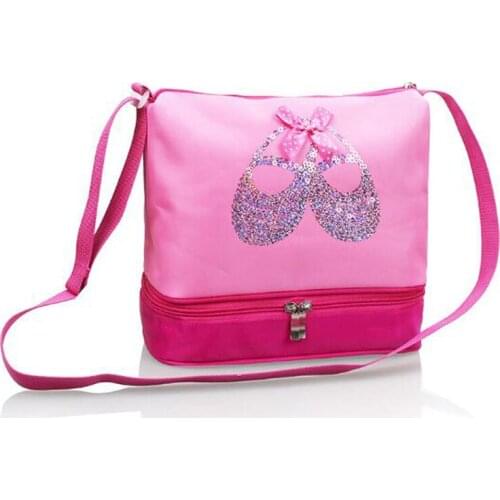 Girls Canvas Ballet Dance Bag Children Ballerina Sports Backpacks Cute Embroidered Bag For Dance