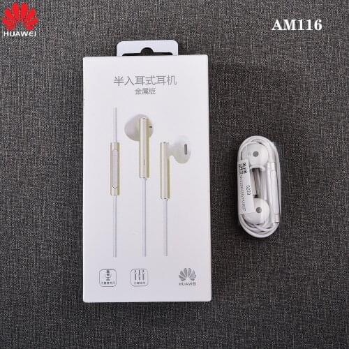 Huawei Honor AM116 Earphone Metal With Mic Volume Control For HUAWEI P9 P10 Plus Honor 5X 6X 8X 9X 20i 10 Mate 7 8 9 10 Nova V10