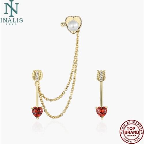 INALIS Earrings For Women Arrow Of Heart Inlay Clear Zirconia Drop Earring Valentine Day Jewelry Gift Send Girlfriend Hot Sale