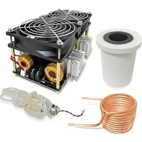 2500W ZVS Induction Heater High Frequency Induction Heating PCB Board Melted Metal + Coil+ Crucible+Pump