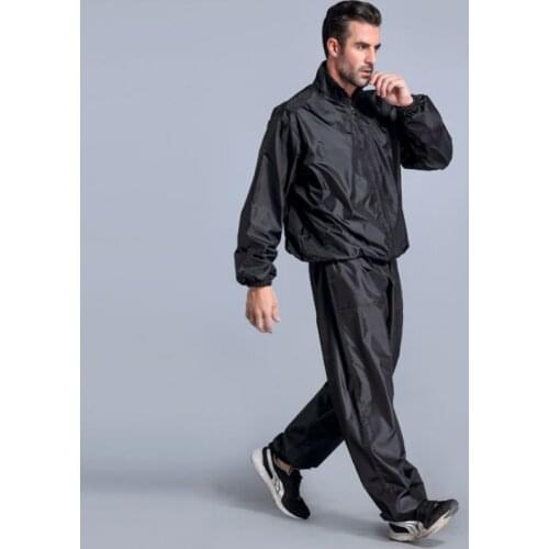 High Quality Sweating Suits for Workouts Sauna Suit Men PVC Sport Tops+Pants Set Sweat Quick Lose Weight Fitness Running Jogging