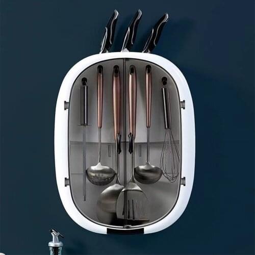 Kitchen Wall Hanging Free Punch Knife Rack Wall-Mounted Kitchen Knife Storage Tableware Storage Rack Kitchen Knife Rack