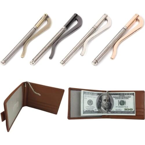 Unisex Metal Bifold Money Clip Clamp Cash Holder Men Women Bar Wallet Replace Parts Spring Clip 2019 Fashion High Quality