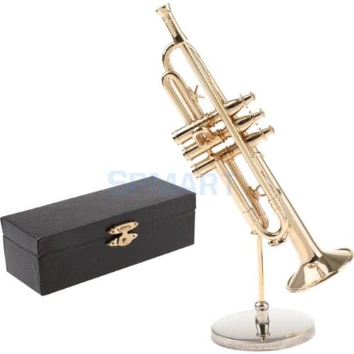 Dollhouse Miniature Copper Trumpet Musical Model for 1/6 Action Figures 12inch Dolls Accessories Collections Decor Ornaments