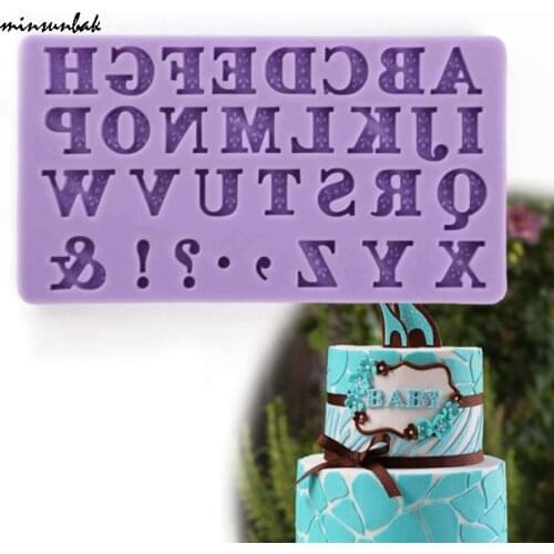 Minsunbak English Lace Alphabet Silicone Fondant Mould DIY Baking Cake Decoration Chocolate Clay Mold
