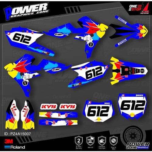 PowerZone Custom Team Graphics Backgrounds Decals 3M Stickers Kit For YAMAHA 2016-2018 WR450F 2015-2018 YZ450FX 007