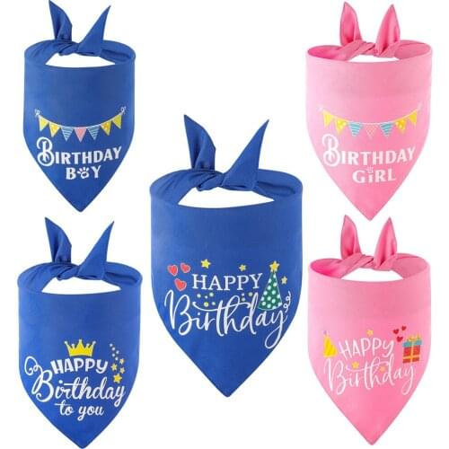 Pet Bibs Saliva Scarf HAPPY BIRTHDAY With Costume Decor Hats For Small Cat Dog With Fashionable design Pet Clothes Accessories