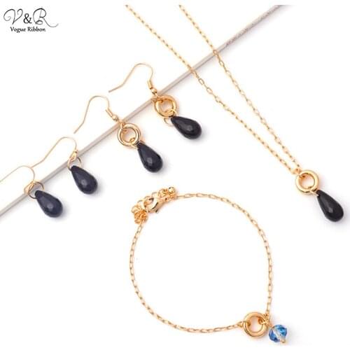 New Arrival 2020 Necklace Earring Bracelet Ring Set Diy Package Jewelry Set By Glass/ Acrylic/ Natural Stone Accessories Jewelry
