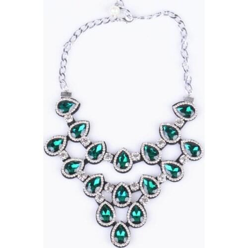 New arrived handmade crystal romantic style collier necklace & water drop Colourful trendy choker collar necklaces for women