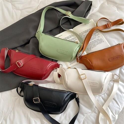 Solid Color Woman Waist Bag Fanny Pack PU Leather Lady Waist Pack Chest Bags Multifunction Mobile Coin Purse Fashion Banana Bag