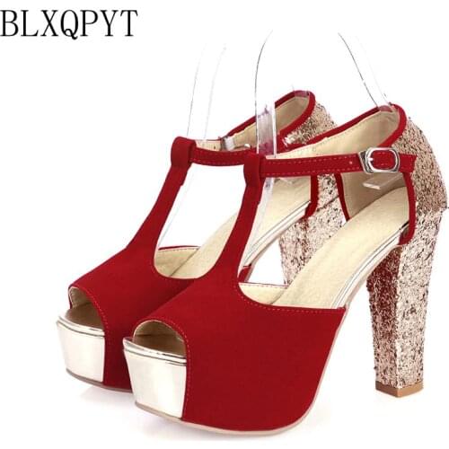 Limited New Gladiator Sandals Women Tenis Feminino Big Size 32- 43 peep toe High Heels wedding party Shoes woman Pumps 171