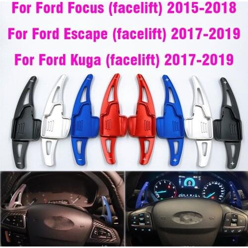 For Ford Focus 2015-2018 Ford Kuga2016-2019 Aluminium Steering Wheel Shift Paddle Shifter Extension Car Gearbox Sticker
