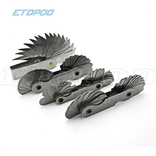 Radius template R gauge R1-6.5 7-14.5 15-25 26-80 radius gage plate fillet gaug External Internal Concave Convex Measuring tools