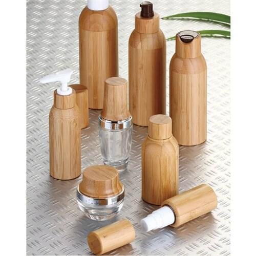 15ml 30ml 50ml Essential oil bottle glass bottle with bamboo shell Elegant Essential Oil Container Bamboo Glass Liquid Essence