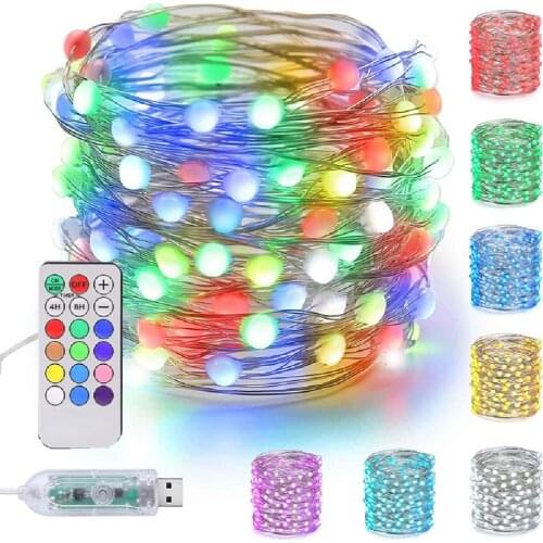 Fariy String Light USB 12Color 18Key Remote Control Garland Lamp Christmas Decoration TV Strip Backlight Outdoor Lighting