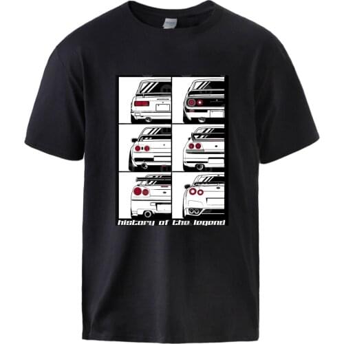 Graphic Print Tops Mens Back To The Future Tshirts Summer Cotton Tee Novelty GTR Car Short Sleeve High Quality Loose Sportswear