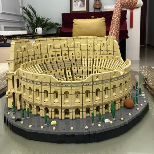 9036Pcs 86000 Movie Series Architecture City The Italy Roman Colosseum With Light Model Building Blocks 10276 Bricks Kids Toys
