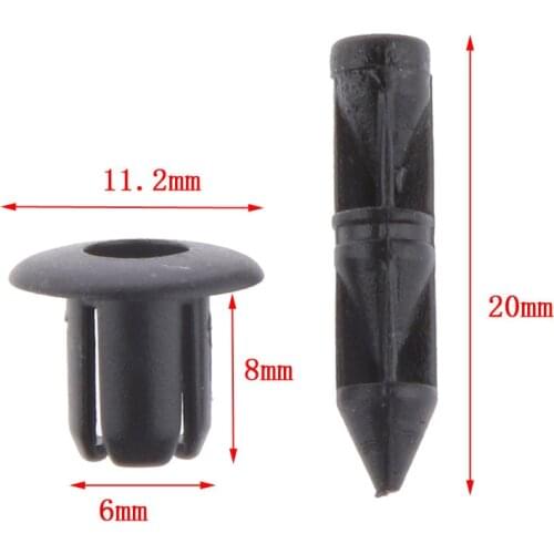 100x 6mm Rivets Fastener Clips For Yamaha for Suzuki for Polaris 90269-06001