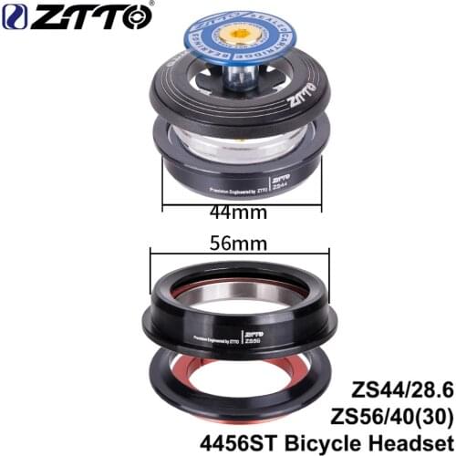 ZTTO Mountain Bicycle Internal Headset 44mm 56mm MTB Threadless Sealed Bearing 45 Degree ZS44 ZS56 Tapered Straight Fork Steerer