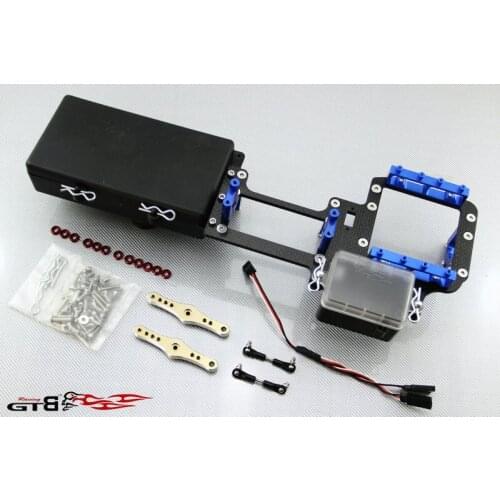 1/5 rc car gas GTB Racing CNC alloy Double Steering Servo & Big Batt Box Kit Set for Losi 5ive-T