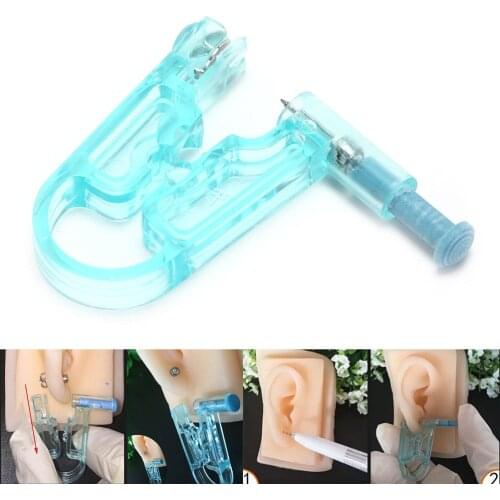1 Set No Pain Body Piercing Gun+Stainless Steel Stud Toiletry Kits Top Safety Ear Piercing Kit New Disposable Safe Sterile