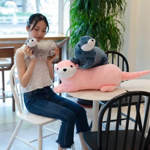 1pc 40-80CM Reallife Eurasian River Otter Plush Toy Realistic Wild Animal Stuffed Doll Soft Lovely Sloth Toys Cute Gift For Kids