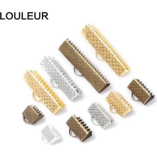 100-200pcsCrimp Cove Clasps Cord End Caps String Ribbon Leather Clip Necklace Bracelet Connector For Jewelry Making Supplies