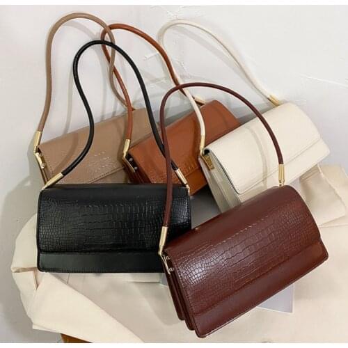 2021 Mini Hand Bags Totes for Women Soft Pu Leather Ladies Armpit Vintage Shoulder Bag Clutch Handbags and Purse Female