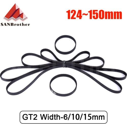 3D Printer Parts GT2 Closed Loop Timing Belt Rubber 2GT 6mm124 126 128 130 132 134 136 138 140 142 144 146 148 150mm Synchronous