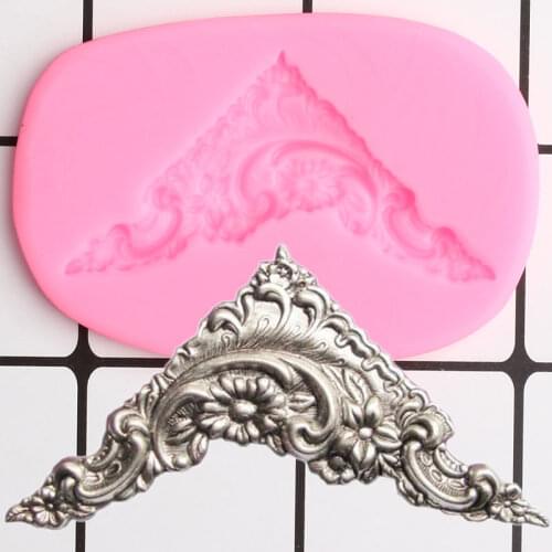 3D Scroll Relief Cake Border Silicone Molds Cupcake Topper Fondant Cake Decorating Tools Candy Clay Chocolate Gumpaste Moulds