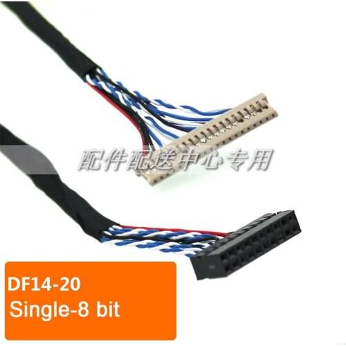 5pcs x DF14- 20pin Single 8 Bit LCD LVDS Cable for Monitor Panel Controller Borad Cable 250mm Free Shipping