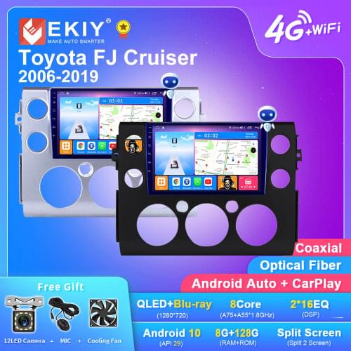 EKIY DSP IPS Android 10 Car Multimedia Player 6G+128G For Toyota Land Cruiser FJ 2007-2018 Stereo Radio GPS Navi Wifi BT Carplay