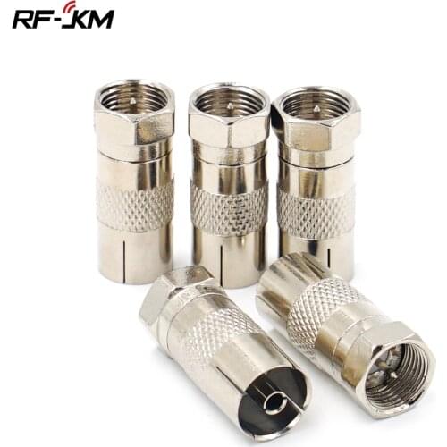 STB Quick Plug RF Connector TV Female jack to F Male plug adapter TV Antenna Coaxial F Connector TV Coaxial plug