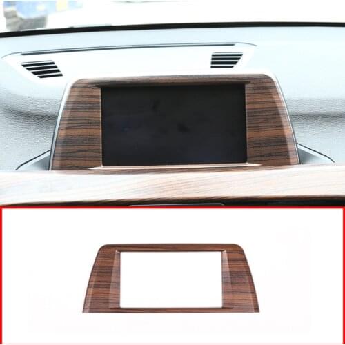 Pine Wood Grain Colour ABS Center Central Navigation Panel Frame Cover Trim Sticker For BMW X1 F48 2016 -2019 Car Accessories
