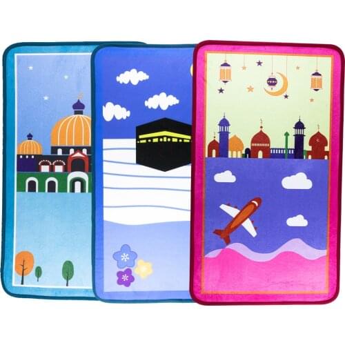 Kids Children Prayer Mat Islamic Muslim Musallah Soft Thick Prayer Carpet Rug tapis de priere Praying Mat Sajda Gift Sajadah