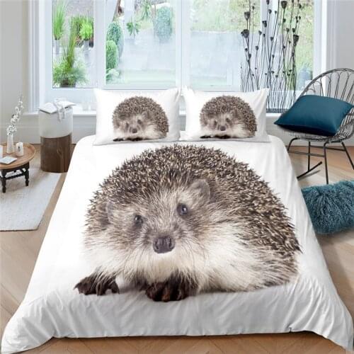 Home Living Luxury Hedgehog Print 2/3Pcs Soft Duvet Cover Set Queen Size and King Size Kids Bedding Set EU/US/AU Size