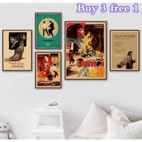 Fiction Retro Nostalgia Classic Old Movie Poster Kraft Paper Wall Sticker Bar Cafe Home Room Decor