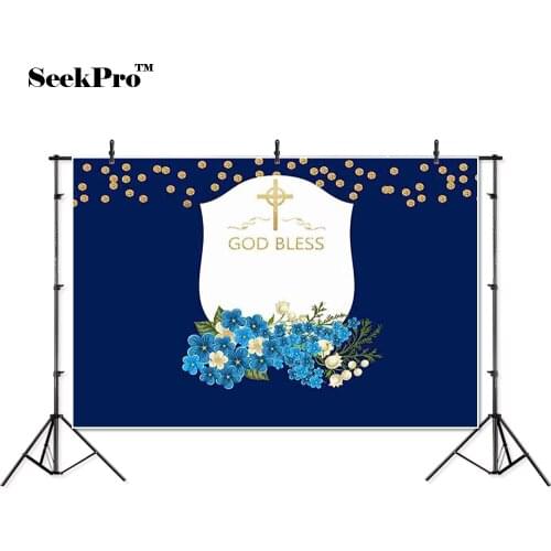 Thin vinyl god bless cross flowers children newborn baby photo Background Printed Professional Photographic studio Backdrops