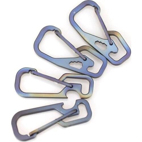 H1132 Outdoor Titanium Alloy TC4 Carabiner Kettle Buckle Multifunction Backpack Buckle Allen wrench Bottle opener Keychain EDC