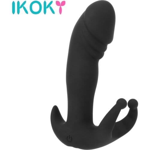 IKOKY Vibrator Butt Plug Female Masturbation USB Charging G Spot Climax Anal Plug Sex Toys for Women Men Prostate Massager