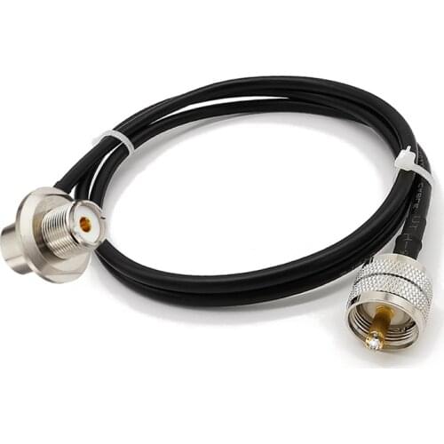 SO239 UHF Female Right Angle to UHF PL259 Male LMR200 Low Loss Cable for Two Way Radio Amateur Radio Mobile Transceiver 1-30M