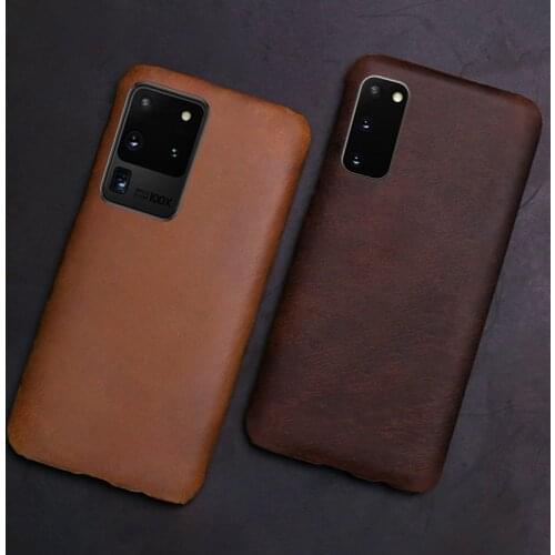 Leather Phone Case For Samsung S20 Ultra S7 S8 S9 S10 S10e Note 8 9 10 Lite A20 A30 A40 A50 A70 A51 A71 A8 Plus Crazy Horse Skin
