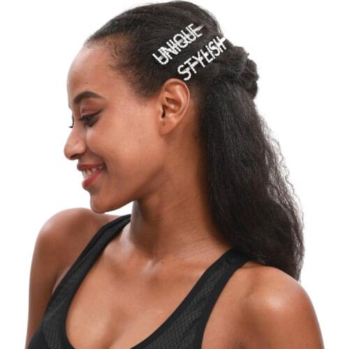 Hot Fashion Saying Word Hairclips RhinestoneHairpin Hairgrip Barrette Crystal Bobby Pins Hair Clips Hair Accessories WHOLESALE