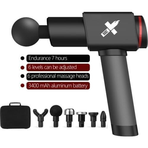 Body Muscle Massage Gun Fascia Therapy Fitness Equipment Massager Slimming Relief Deep Relaxation 6 Heads With Bag Dropship