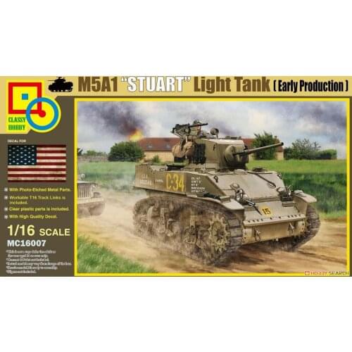 Classy Hobby Model Kit MC16007 1/16 Scale M5A1"STUART"Light Tank (Early Production)