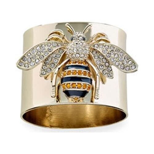 Novelty Colored Bee Wide Ring Men Women Fashion Zinc Alloy Animal Insect Finger Ring Wedding Party Jewelry Accessories Gift